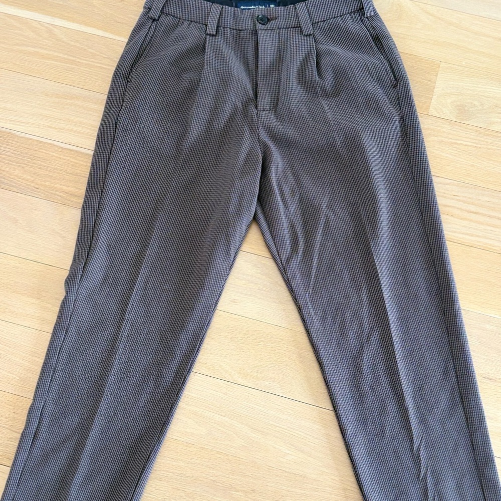 Abercrombie & Fitch Men's Dark Brown Pants houndstooth perfect like brand new 30